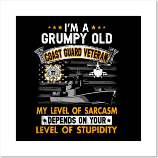 US Coast Guard Veteran USCG American Flag T-Shirt Coast Guard Shirts for Men Posters and Art